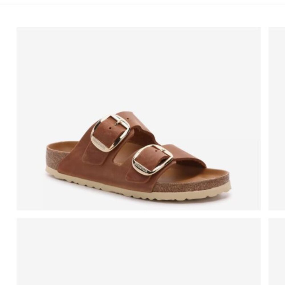 Birkenstock Arizona Big Buckle Slide Sandal - Cognac
